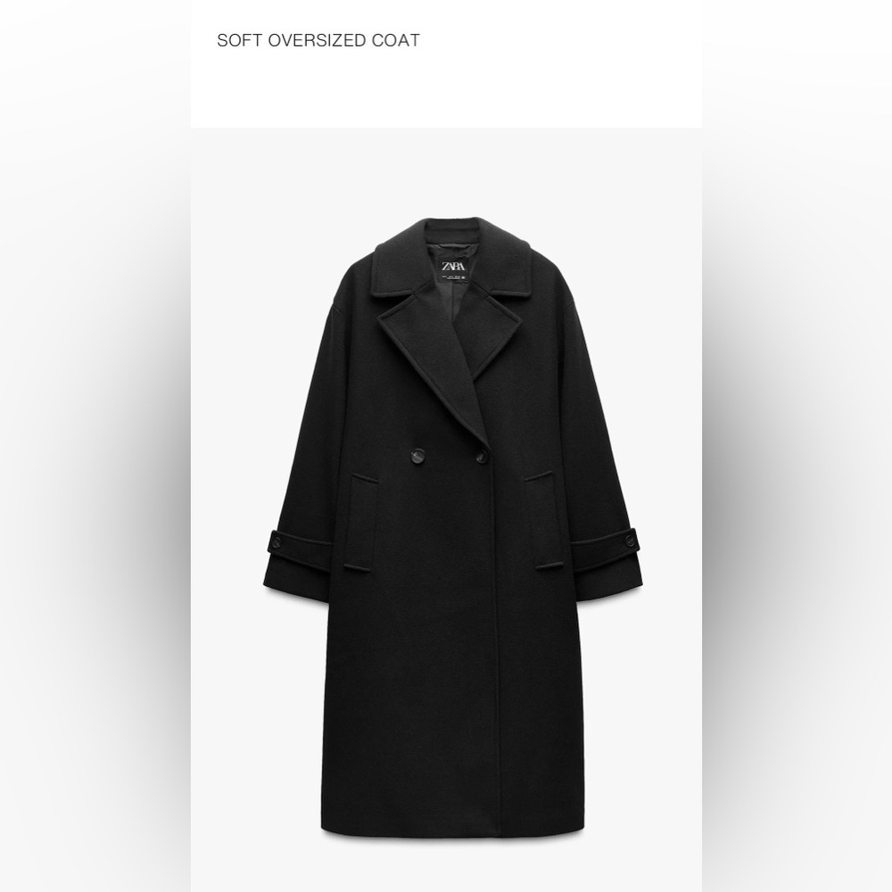 Zara Elegant Black Oversized Outerwear